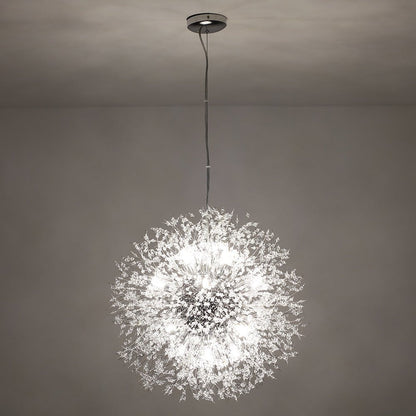 Lustre cristal Starburst 31,5 pouces, métal laiton chrome, hauteur réglable, luminaire de plafond pour salle à manger et entrée avec douilles G9