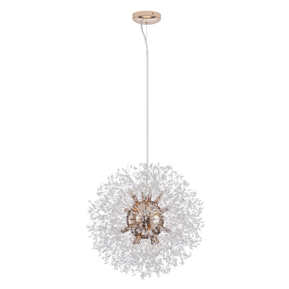 Lustre cristal Starburst 31,5 pouces, métal laiton chrome, hauteur réglable, luminaire de plafond pour salle à manger et entrée avec douilles G9