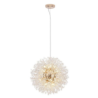 Lustre cristal Starburst 31,5 pouces, métal laiton chrome, hauteur réglable, luminaire de plafond pour salle à manger et entrée avec douilles G9