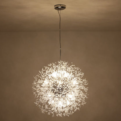 Lustre cristal Starburst 31,5 pouces, métal laiton chrome, hauteur réglable, luminaire de plafond pour salle à manger et entrée avec douilles G9