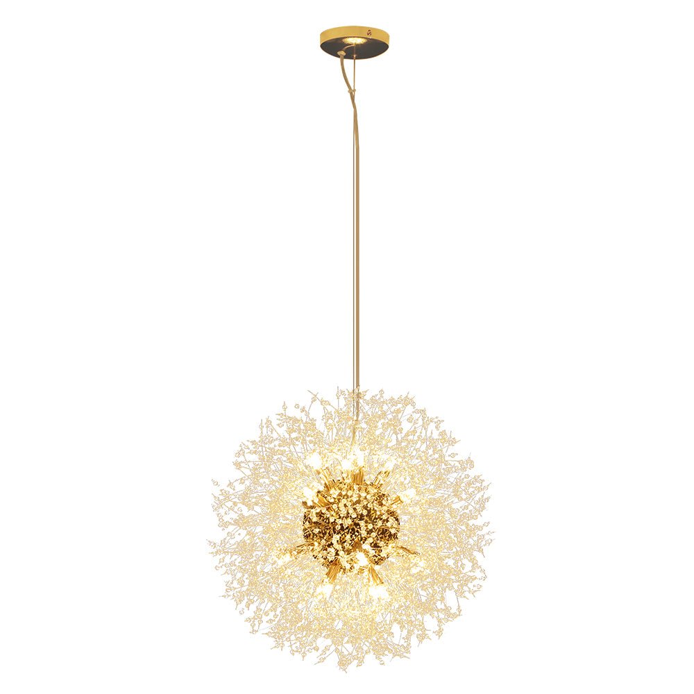 Lustre cristal Starburst 31,5 pouces, métal laiton chrome, hauteur réglable, luminaire de plafond pour salle à manger et entrée avec douilles G9
