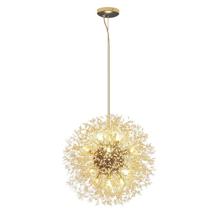Lustre cristal Starburst 31,5 pouces, métal laiton chrome, hauteur réglable, luminaire de plafond pour salle à manger et entrée avec douilles G9