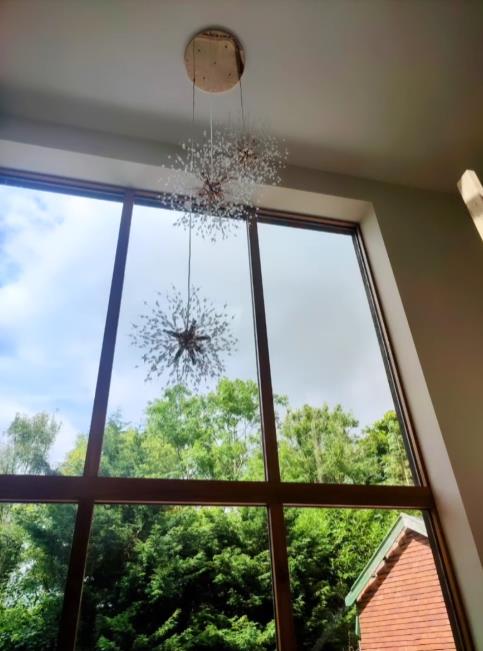 G9 Firework Sphere Pendant Light | Antique Brass Multi-Bulb Fixture for Tall Ceilings, Foyers, Stairwells & Open Living Rooms | Adjustable H