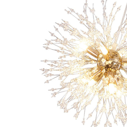 G9 Firework Sphere Pendant Light | Antique Brass Multi-Bulb Fixture for Tall Ceilings, Foyers, Stairwells & Open Living Rooms | Adjustable H