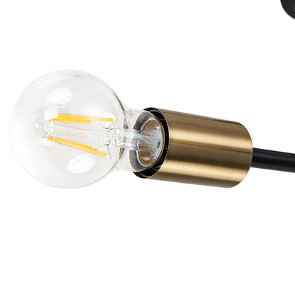 Plafonnier semi-encastré style Spoutnik à bras ajustables en métal noir – Luminaire d'ambiance moderne pour salons, salles à manger, cham