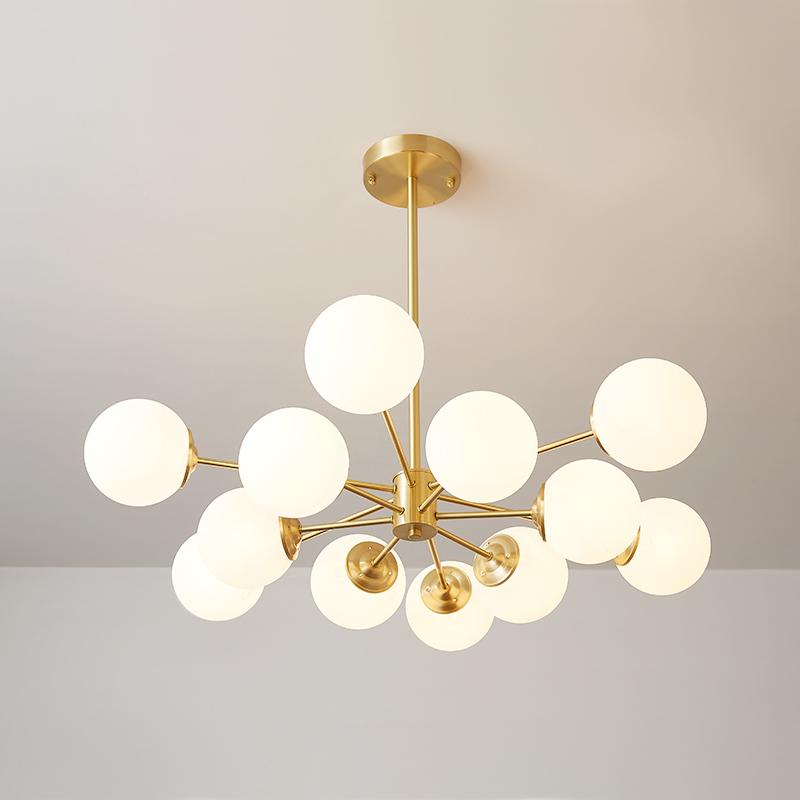 Multi-Globe Pendant Light with Adjustable Height 35 in Wide Opal Glass Ceiling Fixture for Dining Room Kitchen Island Living Room Dimmable H