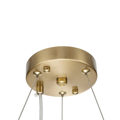 Suspension à six lumières avec cristaux facettés et cadre en métal pour salles à manger, entrées et espaces de vie – Hauteur réglable, culot E14, ver