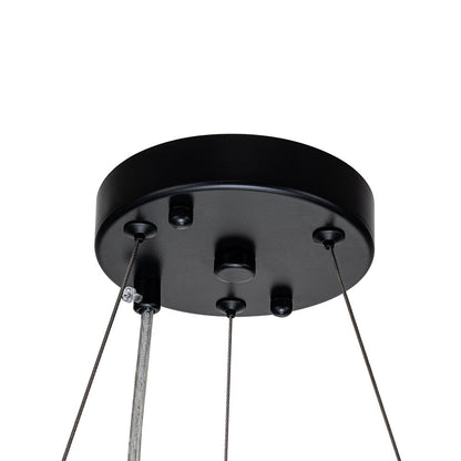 Suspension à six lumières avec cristaux facettés et cadre en métal pour salles à manger, entrées et espaces de vie – Hauteur réglable, culot E14, ver