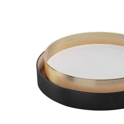 20-Inch LED Ring Ceiling Light Flush Mount Metal Black or White for Hallway Bedroom Living Room Modern Low Profile Round Fixture Integrated