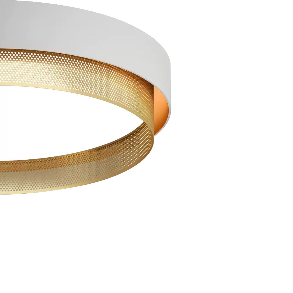 20-Inch LED Ring Ceiling Light Flush Mount Metal Black or White for Hallway Bedroom Living Room Modern Low Profile Round Fixture Integrated