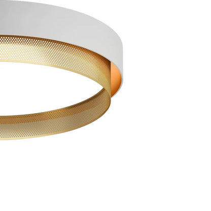 20-Inch LED Ring Ceiling Light Flush Mount Metal Black or White for Hallway Bedroom Living Room Modern Low Profile Round Fixture Integrated