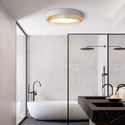 20-Inch LED Ring Ceiling Light Flush Mount Metal Black or White for Hallway Bedroom Living Room Modern Low Profile Round Fixture Integrated