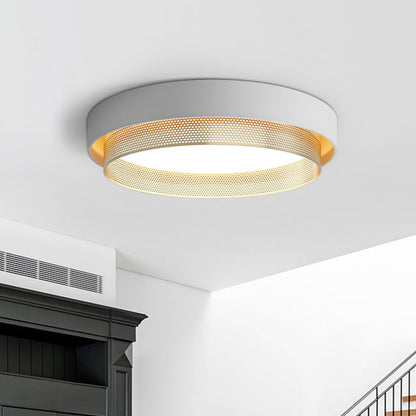 20-Inch LED Ring Ceiling Light Flush Mount Metal Black or White for Hallway Bedroom Living Room Modern Low Profile Round Fixture Integrated