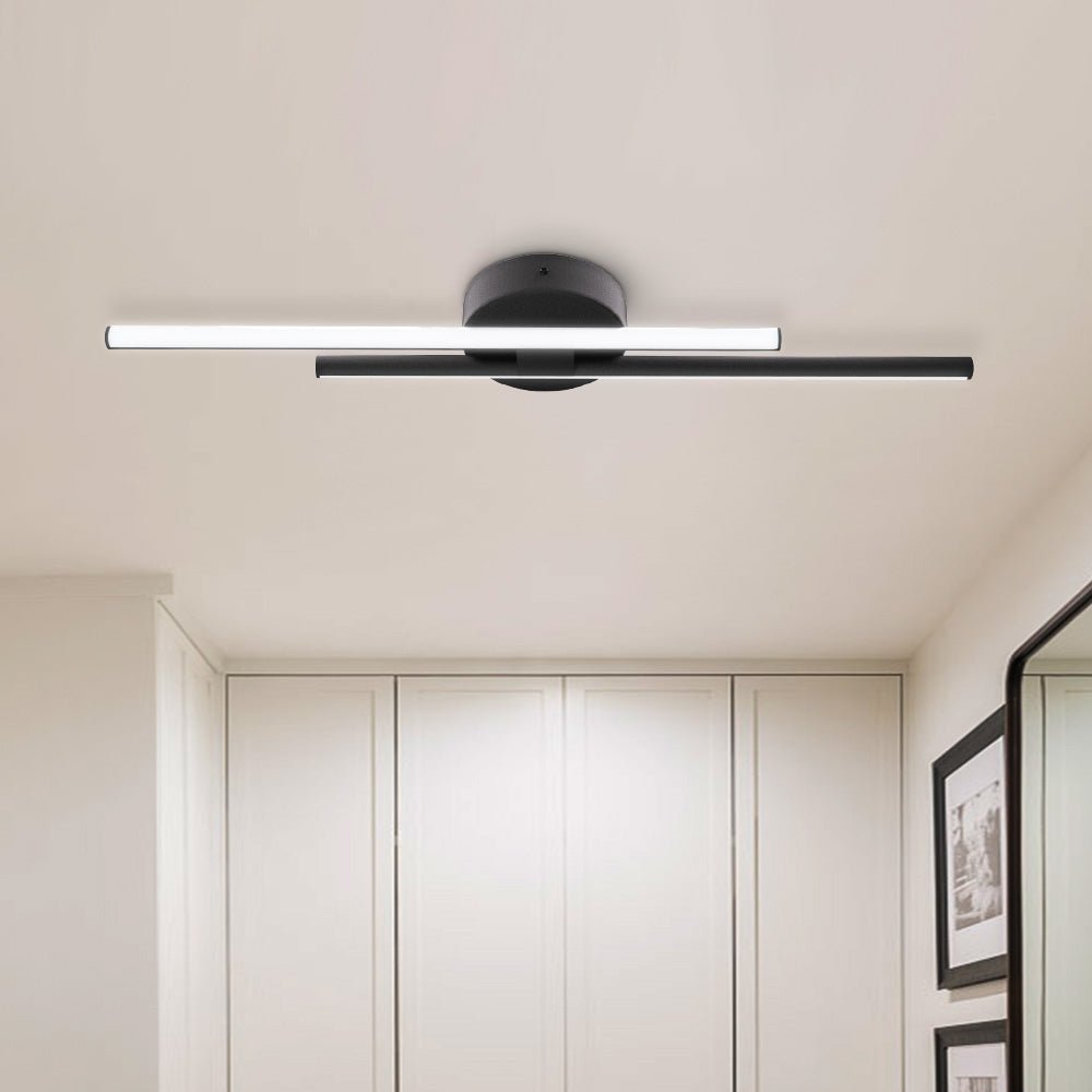 Linear LED Flush Mount Ceiling Light 24 in Metal Strip Fixture Cool White 6000K for Kitchen Office Bathroom Modern Task Lighting