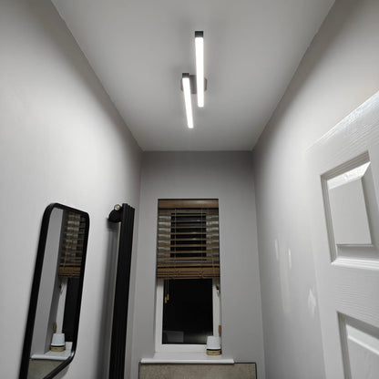 35-Inch Linear LED Vanity Light Fixture in Black – Adjustable Color Temperature Bathroom Mirror Lighting for Modern Hallways, Entryways & Po