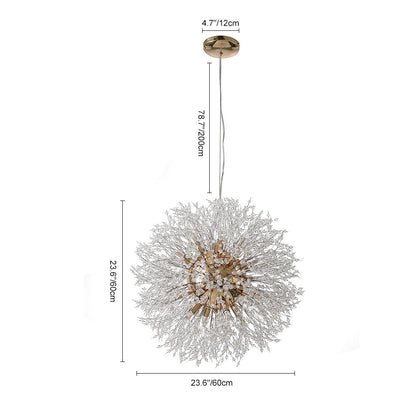 Mid-Century Starburst Fixture Gold Metal 24-Inch Multi-Bulb Adjustable Height G9 Socket for Kitchen Island Dining Living Room Foyer Statemen