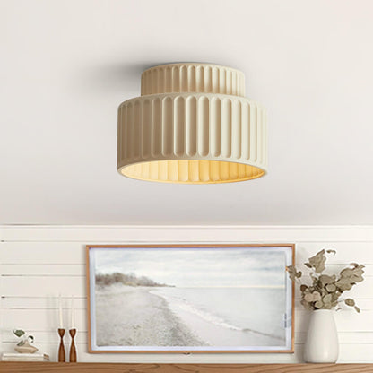Plafonnier encastré à intensité variable pour chambre et salon, résine nervurée 9 pouces, éclairage ambiant doux d'inspiration scandinave et japonaise, taille L