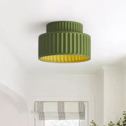 Plafonnier encastré à intensité variable pour chambre et salon, résine nervurée 9 pouces, éclairage ambiant doux d'inspiration scandinave et japonaise, taille L
