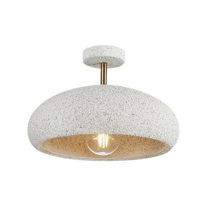 Semi-Flush Mount Dome Light Fixture 14 in Textured Metal Dimmable Overhead Lighting for Bedroom Living Room Kitchen Hallway Low Ceiling Nord