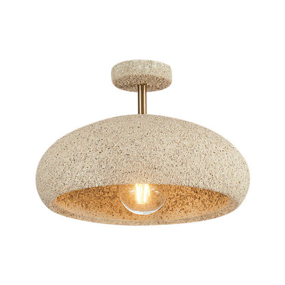 Semi-Flush Mount Dome Light Fixture 14 in Textured Metal Dimmable Overhead Lighting for Bedroom Living Room Kitchen Hallway Low Ceiling Nord