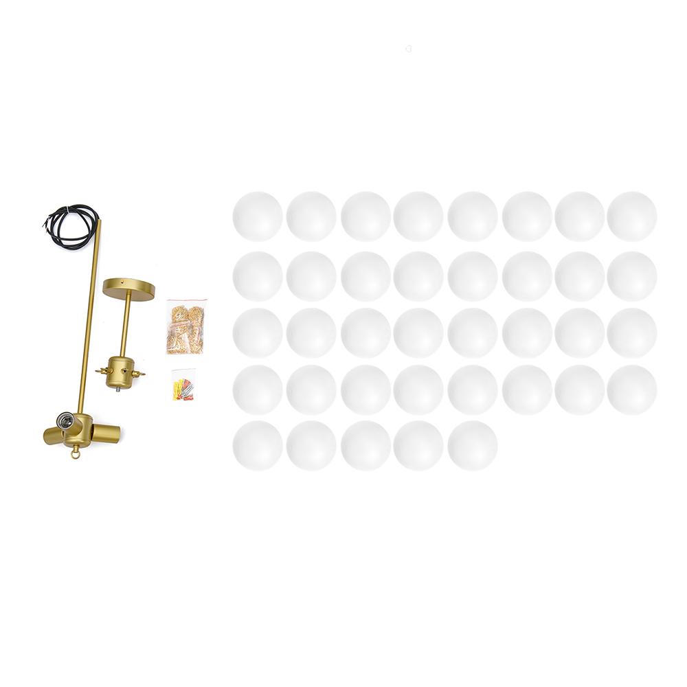 Multi-Sphere Glass Chandelier 31 in Width Adjustable Height for Dining Kitchen Living Room 3-Light Frosted Globe Cluster Overhead Fixture Di