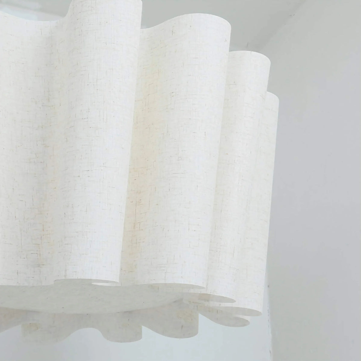 Suspension luminaire tambour en tissu 16 pouces blanc taupe, douille E27, éclairage contemporain pour salle à manger ou chambre, lampe de plafond suspendue, diffusion douce