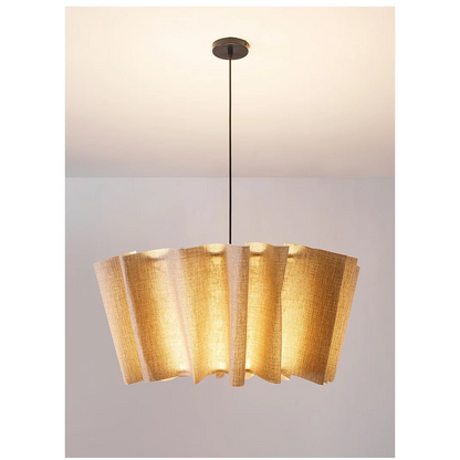 Suspension luminaire tambour en tissu 16 pouces blanc taupe, douille E27, éclairage contemporain pour salle à manger ou chambre, lampe de plafond suspendue, diffusion douce