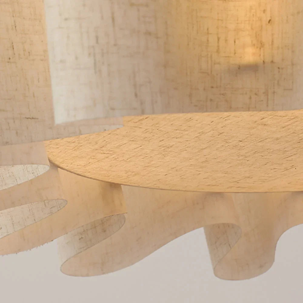 Suspension luminaire tambour en tissu 16 pouces blanc taupe, douille E27, éclairage contemporain pour salle à manger ou chambre, lampe de plafond suspendue, diffusion douce