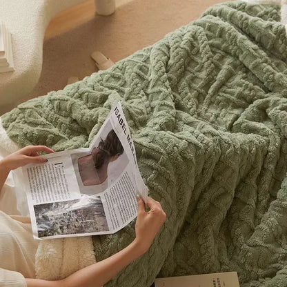 Reversible Sherpa Fleece Throw Blanket – Plush Double-Sided Winter Bedding for Couch, Bed & Sofa