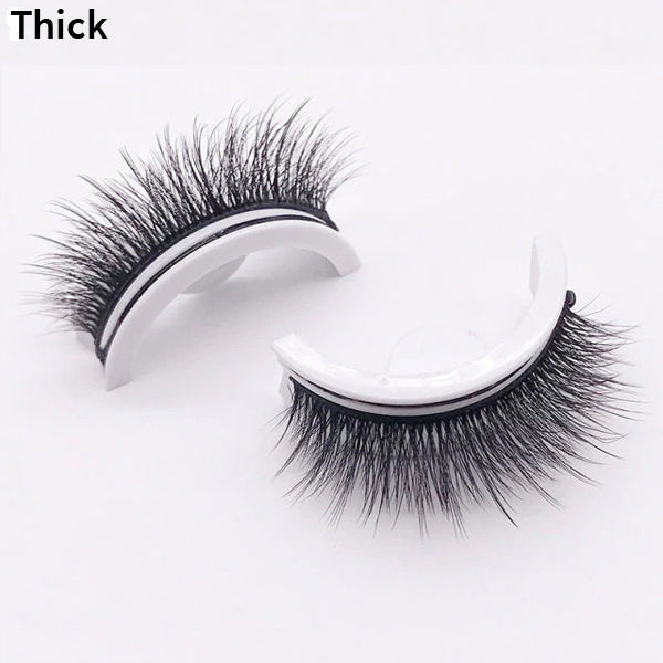 Self-Adhesive False Eyelashes No Glue Heat-Activated Reusable Lash Strips Natural Volume Long Styles Easy Apply 3-Second Hold Washable