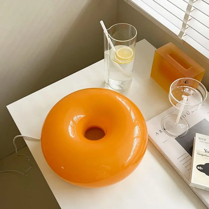 Touch-Activated LED Glass Sconce 10 in Round Orange Ambient Light for Bedroom Living Room Study Modern Energy-Efficient Decorative Fixture