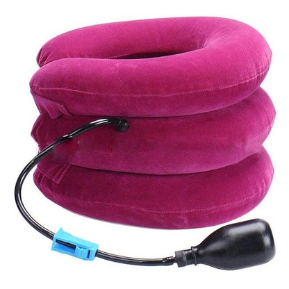 Inflatable Neck Support Pillow for Pain Relief & Cervical Alignment – Adjustable Air Traction Device for Home Use, Portable
