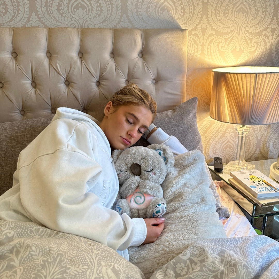 Peluche Koala respirante, aide au sommeil avec lumière, sons et mouvements rythmiques pour la relaxation
