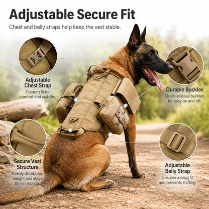 Ortekor TrailGuard K9 Tactical Dog Backpack Harness for Hiking, Training & Better Control on Outdoor Walks
