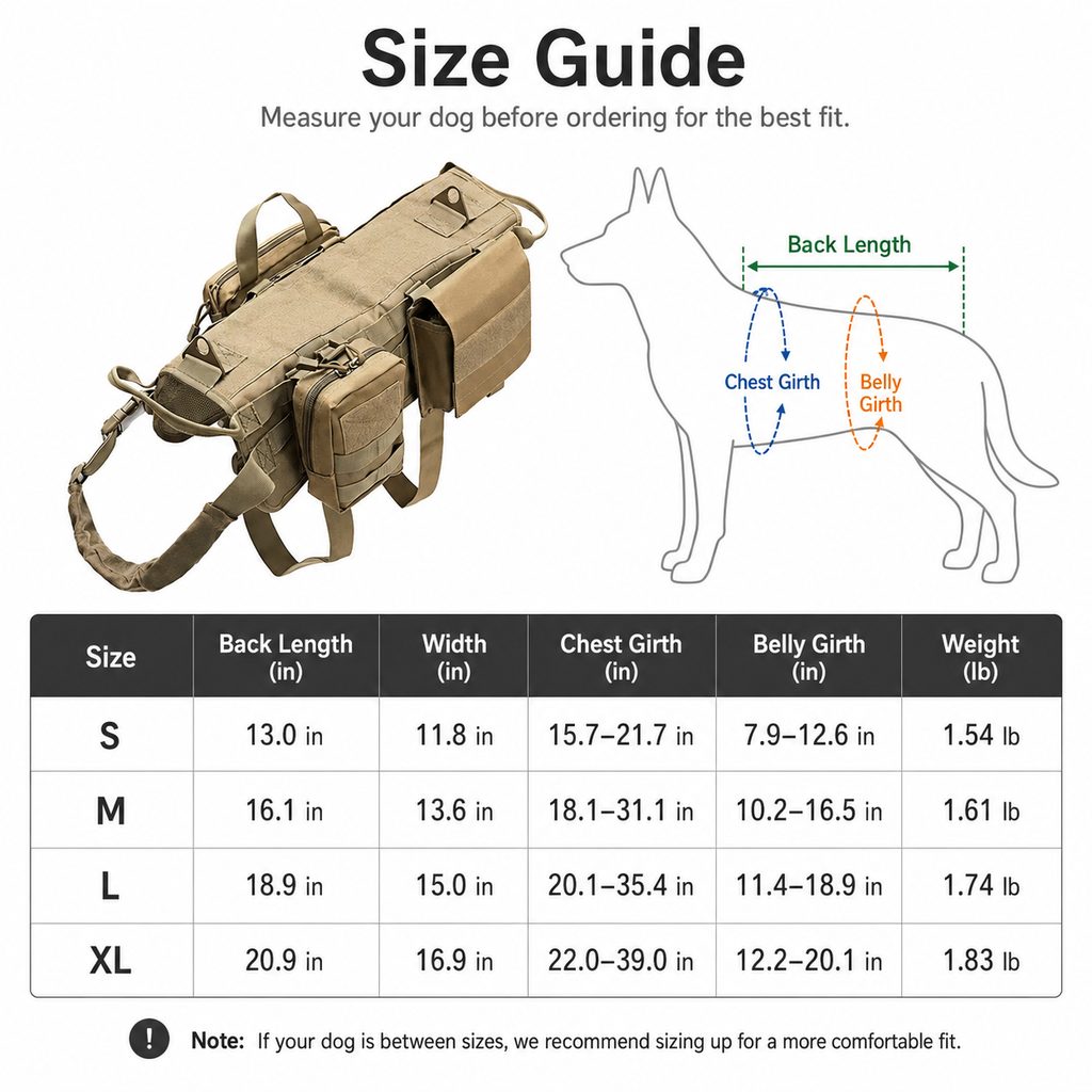 Ortekor TrailGuard K9 Tactical Dog Backpack Harness for Hiking, Training & Better Control on Outdoor Walks