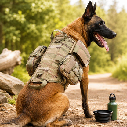 Ortekor TrailGuard K9 Tactical Dog Backpack Harness for Hiking, Training & Better Control on Outdoor Walks