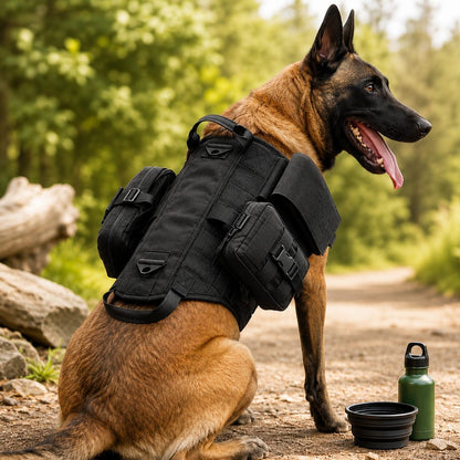 Ortekor TrailGuard K9 Tactical Dog Backpack Harness for Hiking, Training & Better Control on Outdoor Walks