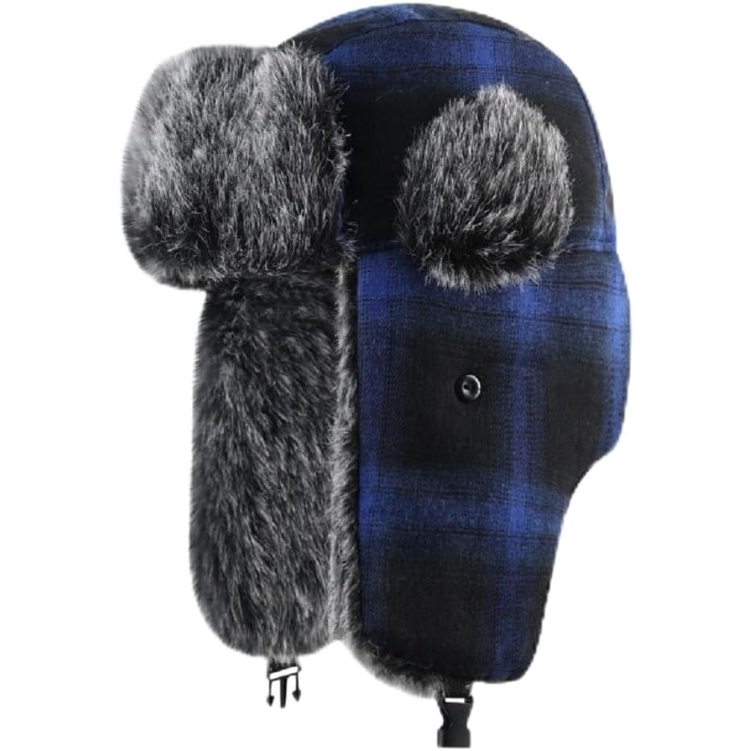 Aviator Winter Cap with Ear Flaps and Plush Lining – Windproof Cold Weather Headwear for Men & Women, Snow Sports, Hiking, Skiing