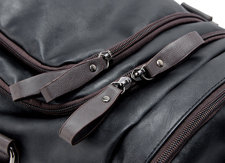 Faux Leather Weekend Duffel Bag with Shoulder Strap for Travel & Gym