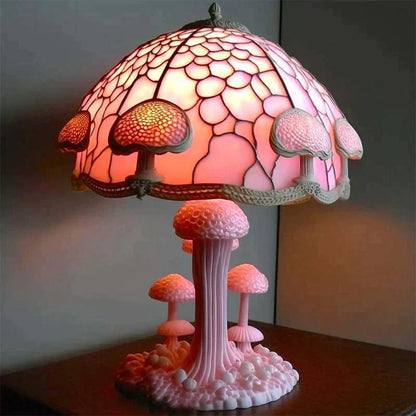 Resin Mushroom Accent Lamp 220-240V Colorful Ambient Glow for Nursery Bedroom Living Room Meditation Space Indoor Decorative Mood Light Stai