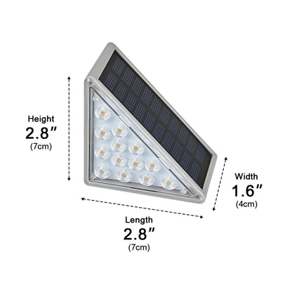 Motion-Sensing Solar Step Light for Outdoor Stairs, Paths & Decks – 2.8 in Compact Triangle Design with Warm & Cool White – Waterproof IP65