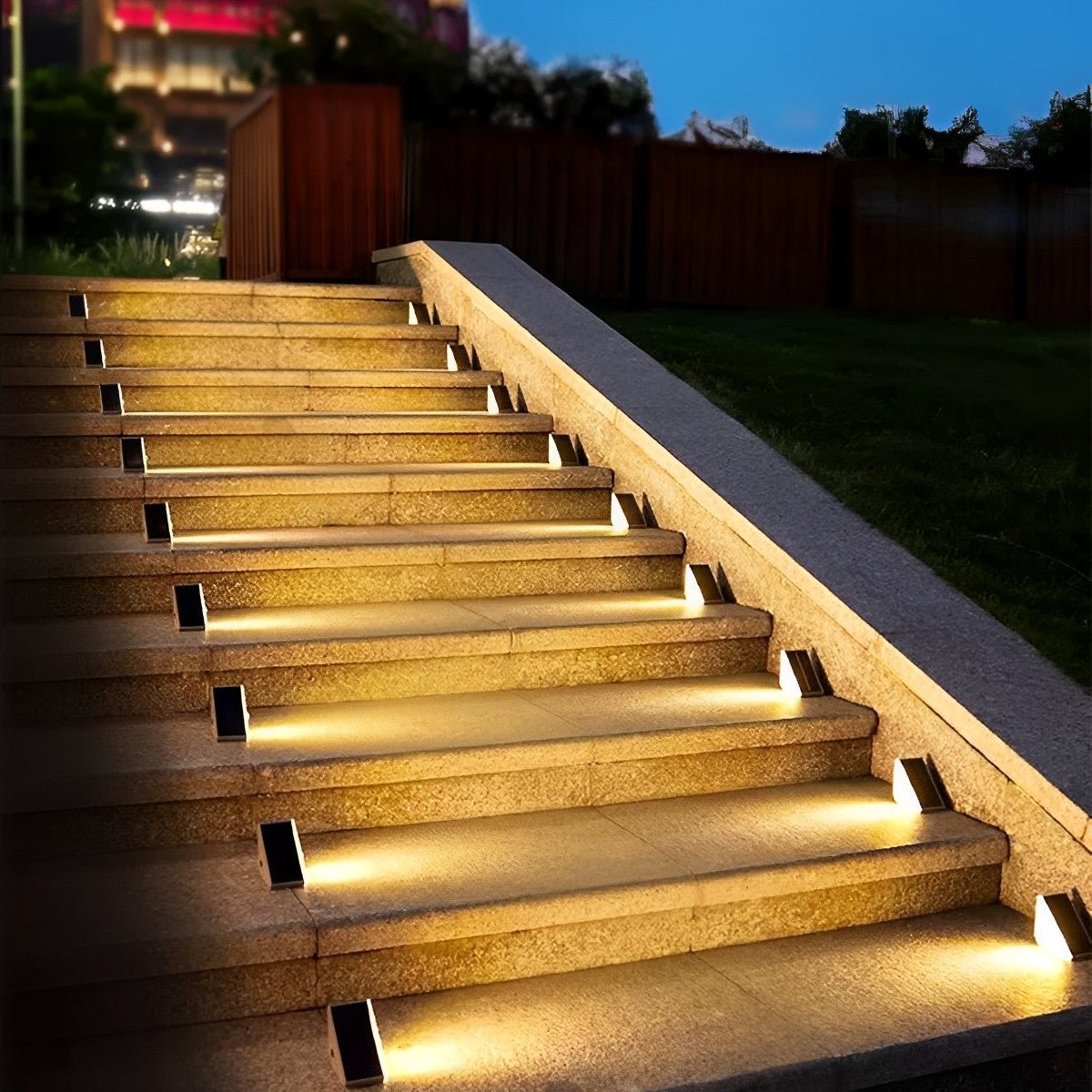 Motion-Sensing Solar Step Light for Outdoor Stairs, Paths & Decks – 2.8 in Compact Triangle Design with Warm & Cool White – Waterproof IP65