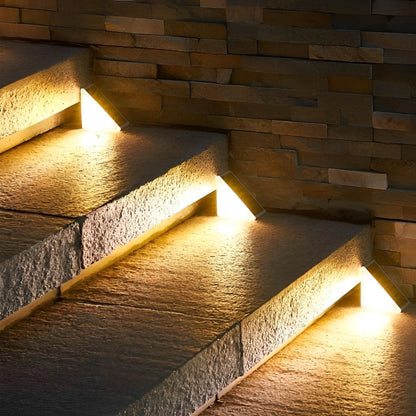 Motion-Sensing Solar Step Light for Outdoor Stairs, Paths & Decks – 2.8 in Compact Triangle Design with Warm & Cool White – Waterproof IP65