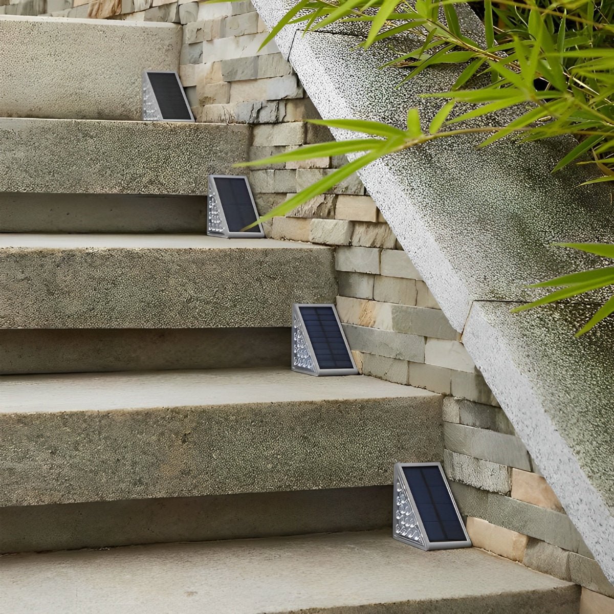 Motion-Sensing Solar Step Light for Outdoor Stairs, Paths & Decks – 2.8 in Compact Triangle Design with Warm & Cool White – Waterproof IP65