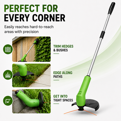 Battery-Powered Handheld Lawn Edger Compact Garden Tool for Trimming Grass Edges Pathways Borders Adjustable Lightweight Yard Maintenance