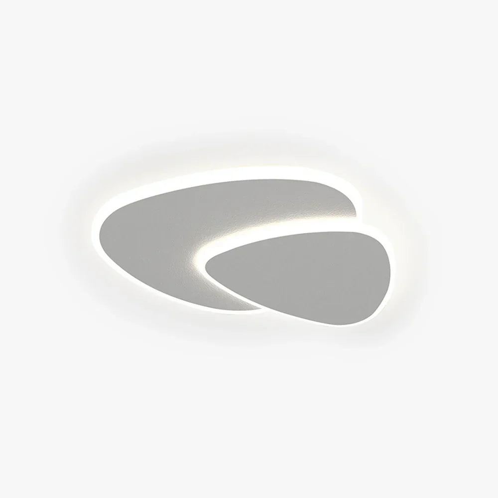 Sculptural LED Flush Mount Light Fixture 16-20 in Layered Acrylic White for Bedroom Hallway Contemporary Overhead Lighting Home Interior Dec