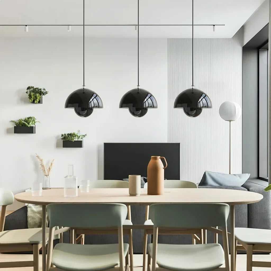 Globe Ceiling Light Fixture 10 Inch Metal Drop Lamp for Kitchen Island Dining Room Modern Industrial Hanging Orb Chandelier Adjustable Cord