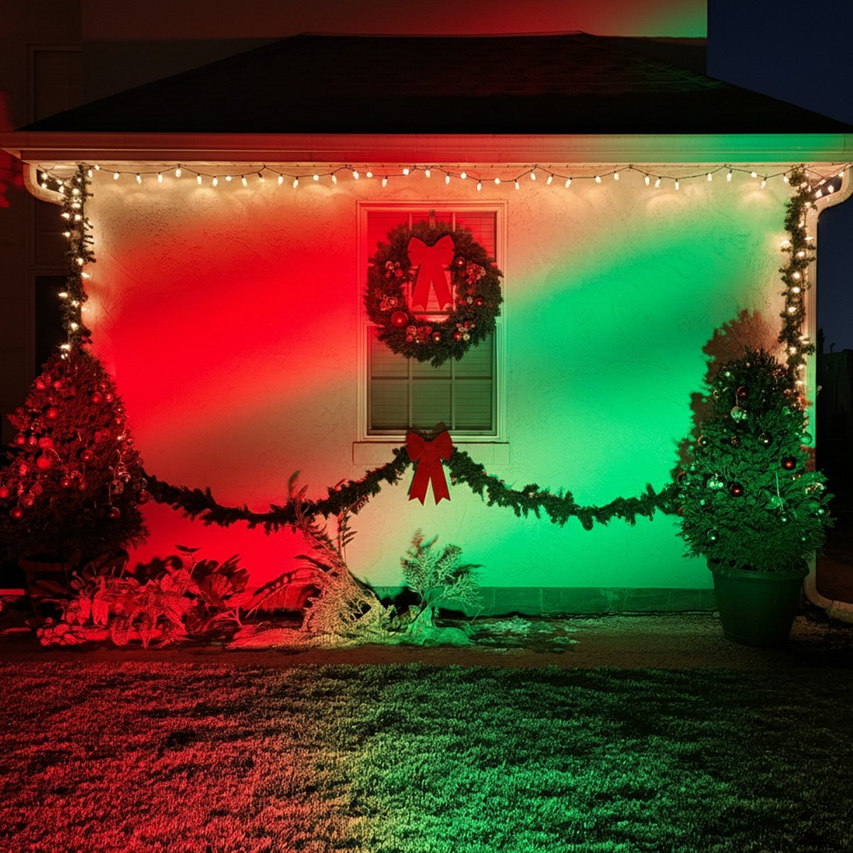 50W Color-Changing LED Floodlight for Yards, Patios & Facades – Remote-Controlled RGB Landscape Spotlight with Weather Protection