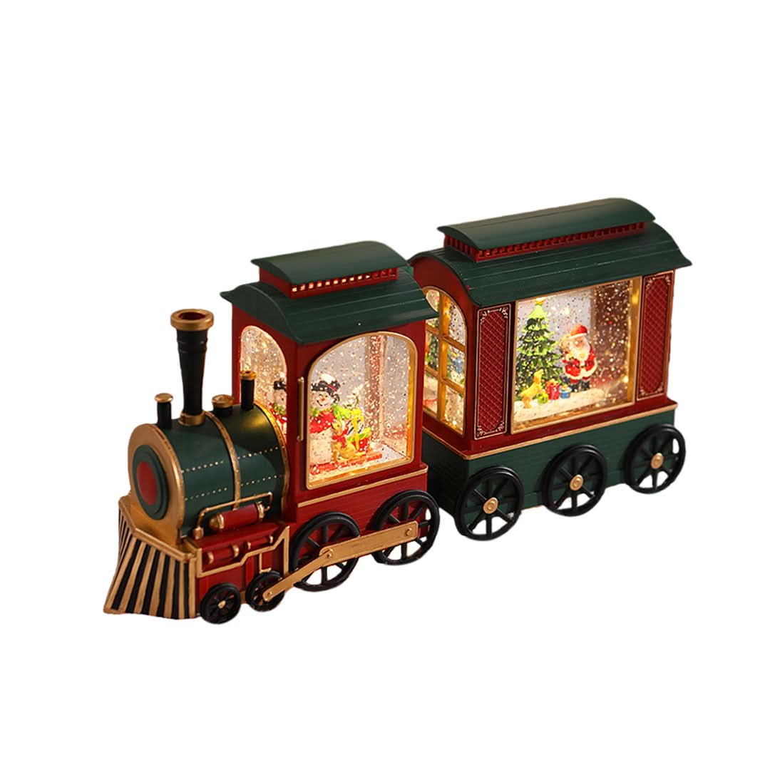 CLAUSGLOBE – Santa Train Snow Globe Lamp for Magical Holiday Ambience