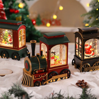 CLAUSGLOBE – Santa Train Snow Globe Lamp for Magical Holiday Ambience